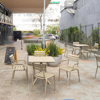 Compamia Paris Resin Outdoor Arm Chair In Black/Dark Gray/Taupe/Marsala/Olive Green/White - Set of 2