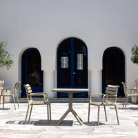 Compamia Paris Resin Outdoor Arm Chair In Black/Dark Gray/Taupe/Marsala/Olive Green/White - Set of 2