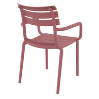 Compamia Paris Resin Outdoor Arm Chair In Black/Dark Gray/Taupe/Marsala/Olive Green/White - Set of 2