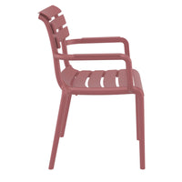 Compamia Paris Resin Outdoor Arm Chair In Black/Dark Gray/Taupe/Marsala/Olive Green/White - Set of 2
