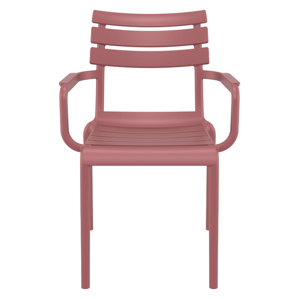 Compamia Paris Resin Outdoor Arm Chair In Black/Dark Gray/Taupe/Marsala/Olive Green/White - Set of 2