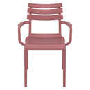 Compamia Paris Resin Outdoor Arm Chair In Black/Dark Gray/Taupe/Marsala/Olive Green/White - Set of 2