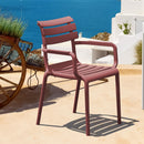 Compamia Paris Resin Outdoor Arm Chair In Black/Dark Gray/Taupe/Marsala/Olive Green/White - Set of 2