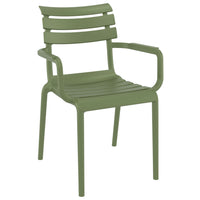 Compamia Paris Resin Outdoor Arm Chair In Black/Dark Gray/Taupe/Marsala/Olive Green/White - Set of 2