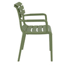 Compamia Paris Resin Outdoor Arm Chair In Black/Dark Gray/Taupe/Marsala/Olive Green/White - Set of 2