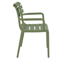 Compamia Paris Resin Outdoor Arm Chair In Black/Dark Gray/Taupe/Marsala/Olive Green/White - Set of 2