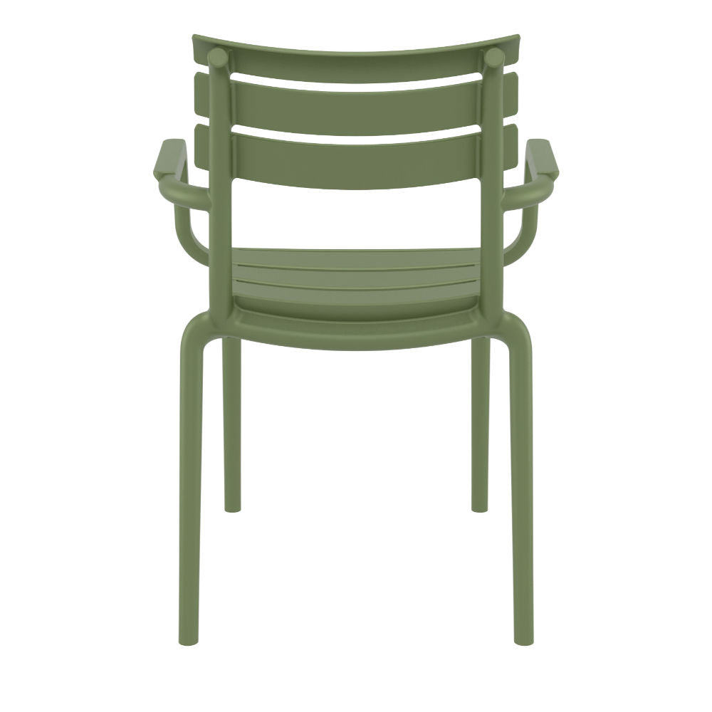 Compamia Paris Resin Outdoor Arm Chair In Black/Dark Gray/Taupe/Marsala/Olive Green/White - Set of 2
