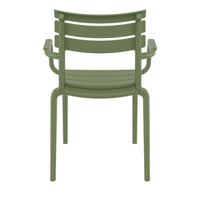 Compamia Paris Resin Outdoor Arm Chair In Black/Dark Gray/Taupe/Marsala/Olive Green/White - Set of 2