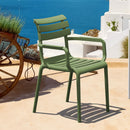 Compamia Paris Resin Outdoor Arm Chair In Black/Dark Gray/Taupe/Marsala/Olive Green/White - Set of 2