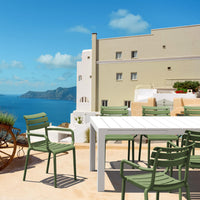 Compamia Paris Resin Outdoor Arm Chair In Black/Dark Gray/Taupe/Marsala/Olive Green/White - Set of 2