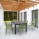 Compamia Paris Resin Outdoor Arm Chair In Black/Dark Gray/Taupe/Marsala/Olive Green/White - Set of 2