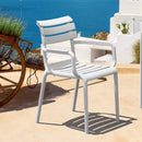 Compamia Paris Resin Outdoor Arm Chair In Black/Dark Gray/Taupe/Marsala/Olive Green/White - Set of 2