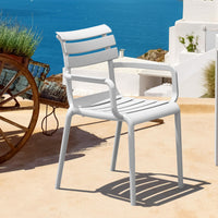 Compamia Paris Resin Outdoor Arm Chair In Black/Dark Gray/Taupe/Marsala/Olive Green/White - Set of 2