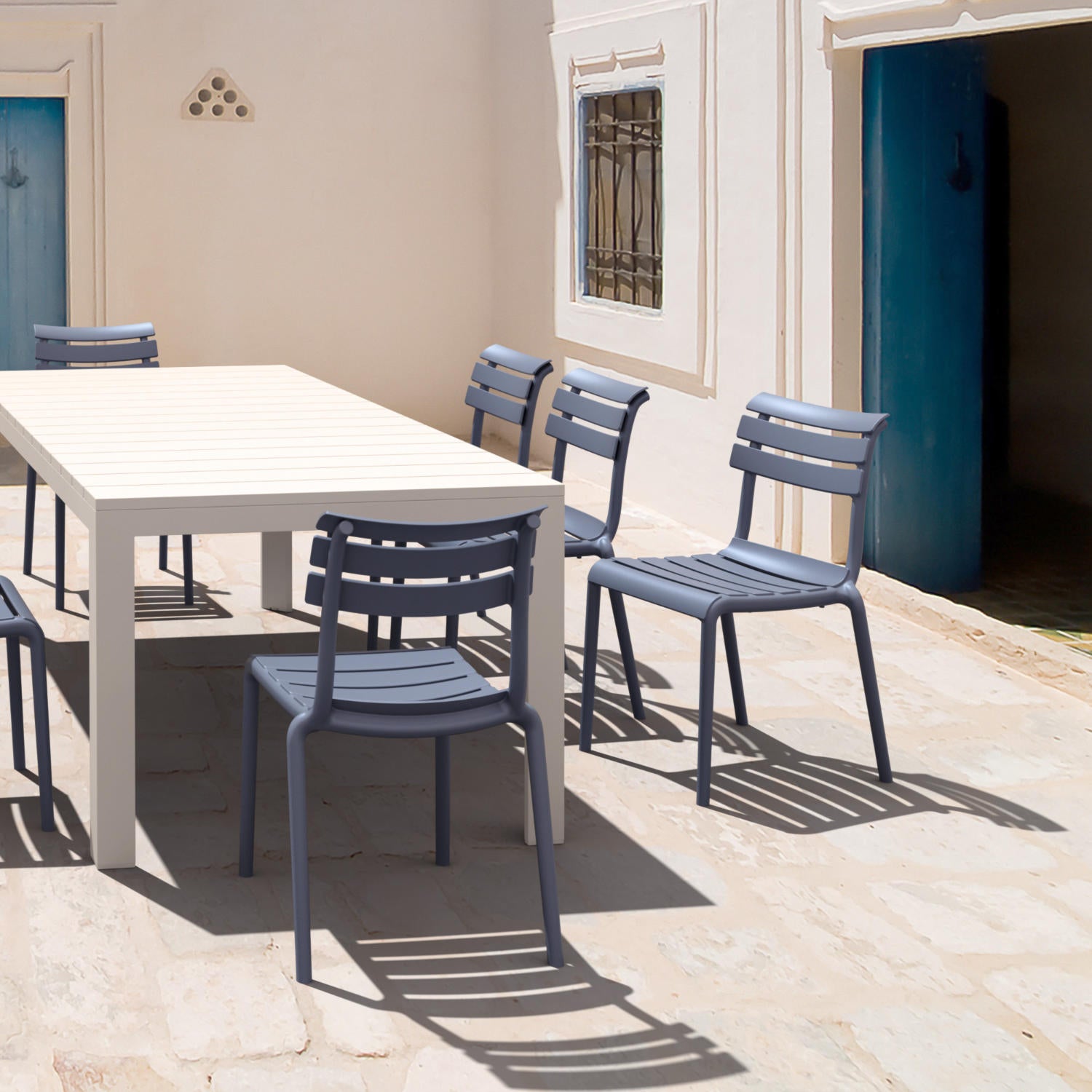 Compamia Helen Resin Outdoor Chair In Black/Dark Gray/Taupe/Marsala/Olive Green/White - Set of 2