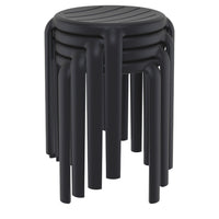 Compamia Tom Resin Dining Stool in Black/Dark Gray/Taupe/Marsala/Olive Green/White - Set of 2