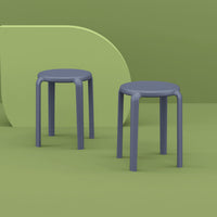 Compamia Tom Resin Dining Stool in Black/Dark Gray/Taupe/Marsala/Olive Green/White - Set of 2