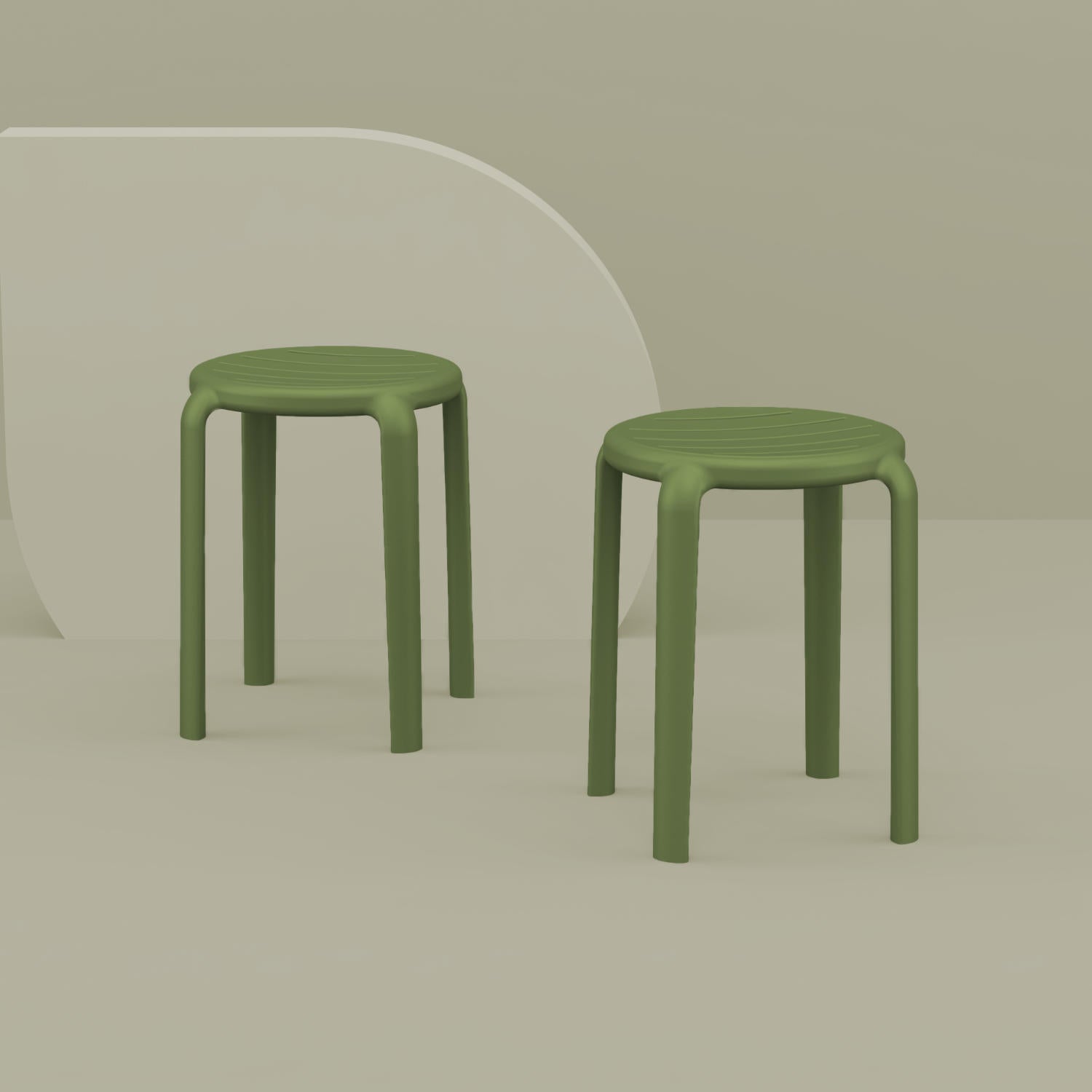 Compamia Tom Resin Dining Stool in Black/Dark Gray/Taupe/Marsala/Olive Green/White - Set of 2