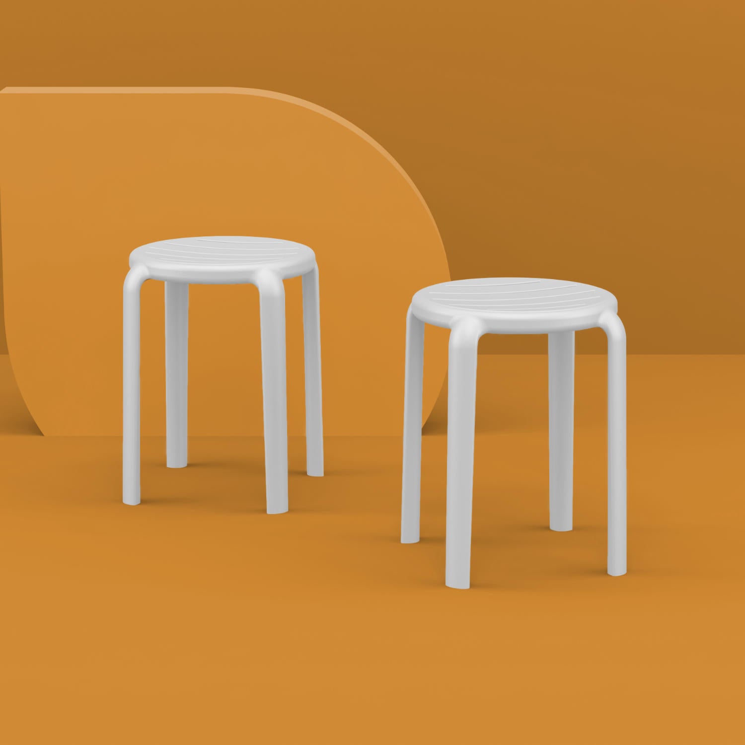 Compamia Tom Resin Dining Stool in Black/Dark Gray/Taupe/Marsala/Olive Green/White - Set of 2