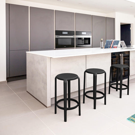 Compamia Tom Resin Counter Stool in Black/Dark Gray/Taupe/Marsala/Olive Green/White - Set of 2