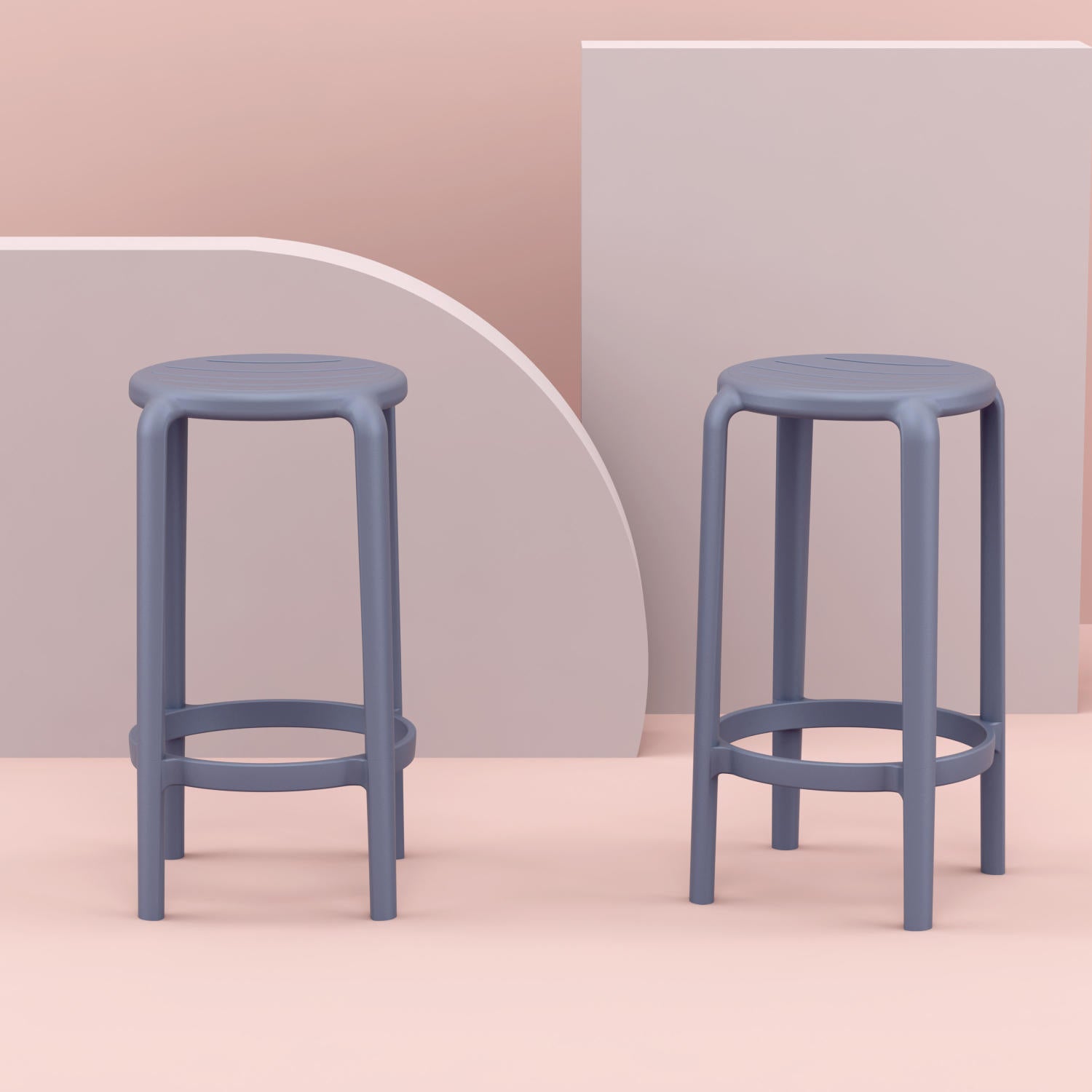 Compamia Tom Resin Counter Stool in Black/Dark Gray/Taupe/Marsala/Olive Green/White - Set of 2