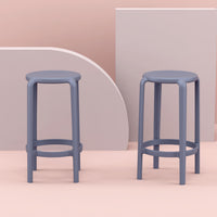 Compamia Tom Resin Counter Stool in Black/Dark Gray/Taupe/Marsala/Olive Green/White - Set of 2