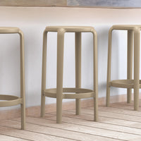 Compamia Tom Resin Counter Stool in Black/Dark Gray/Taupe/Marsala/Olive Green/White - Set of 2