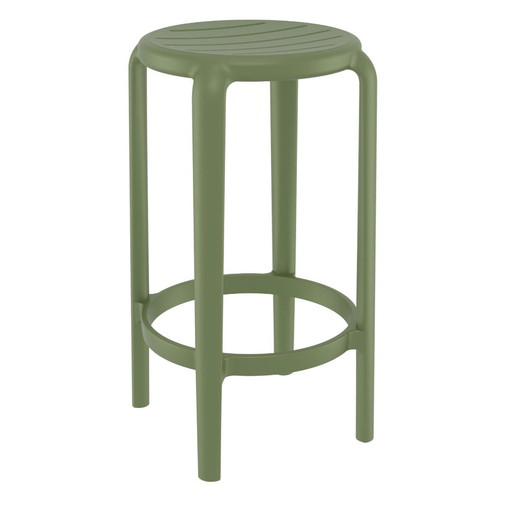 Compamia Tom Resin Counter Stool in Black/Dark Gray/Taupe/Marsala/Olive Green/White - Set of 2