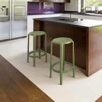 Compamia Tom Resin Counter Stool in Black/Dark Gray/Taupe/Marsala/Olive Green/White - Set of 2