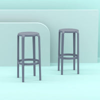 Compamia Tom Resin Bar Stool in Black/Dark Gray/Taupe/Marsala/Olive Green/White - Set of 2