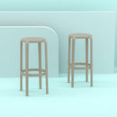 Compamia Tom Resin Bar Stool in Black/Dark Gray/Taupe/Marsala/Olive Green/White - Set of 2