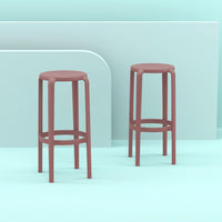 Compamia Tom Resin Bar Stool in Black/Dark Gray/Taupe/Marsala/Olive Green/White - Set of 2