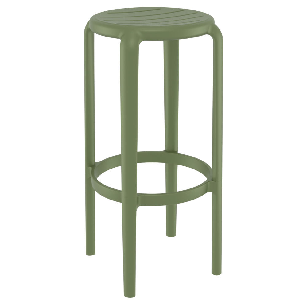 Compamia Tom Resin Bar Stool in Black/Dark Gray/Taupe/Marsala/Olive Green/White - Set of 2