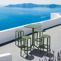 Compamia Tom Resin Bar Stool in Black/Dark Gray/Taupe/Marsala/Olive Green/White - Set of 2