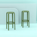 Compamia Tom Resin Bar Stool in Black/Dark Gray/Taupe/Marsala/Olive Green/White - Set of 2