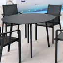 Compamia Maya 47 inch Outdoor Round Dining Table in Black/White