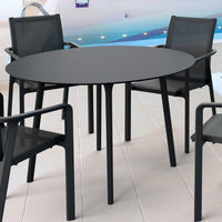 Compamia Maya 47 inch Outdoor Round Dining Table in Black/White