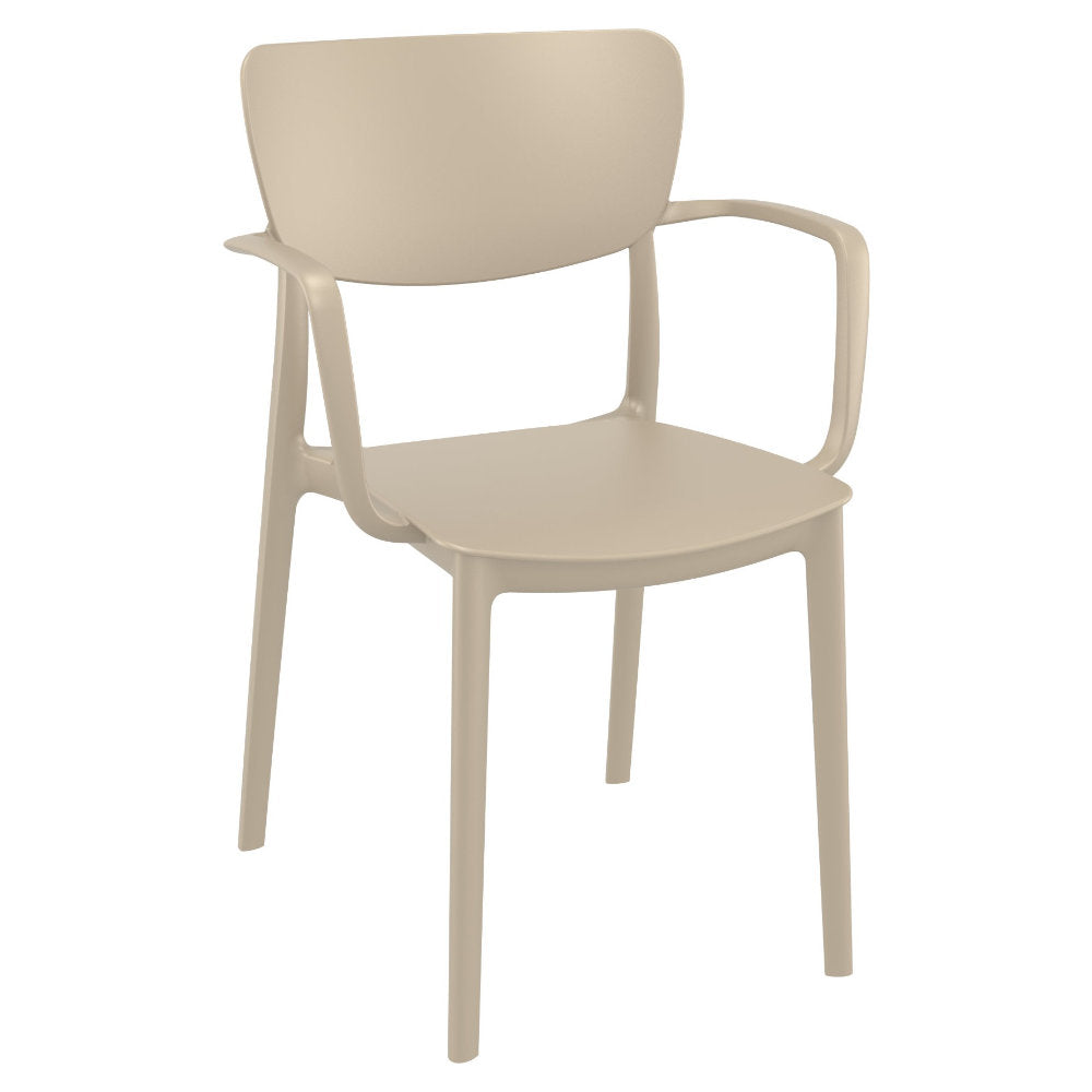 Compamia Lisa Round Dining Set with 47 inch White Table and Black/Dark Gray/Taupe/Olive Green/Red/White Armcairs