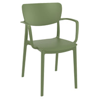 Compamia Lisa Round Dining Set with 47 inch White Table and Black/Dark Gray/Taupe/Olive Green/Red/White Armcairs