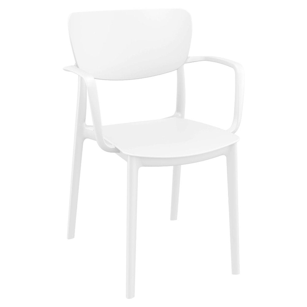 Compamia Lisa Round Dining Set with 47 inch White Table and Black/Dark Gray/Taupe/Olive Green/Red/White Armcairs