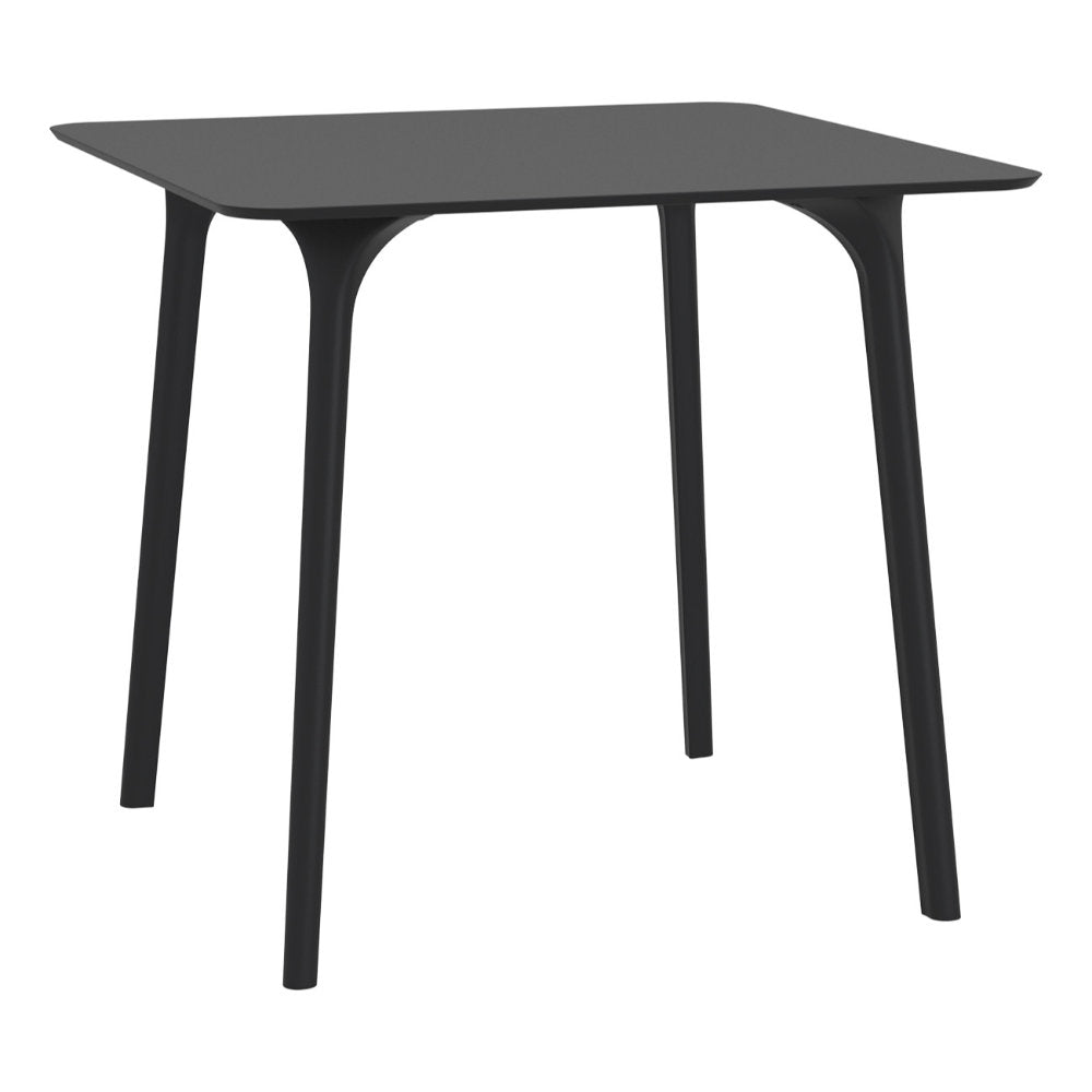 Compamia Maya 31 inch Outdoor Square Dining Table in White/Black