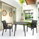 Compamia Maya 31 inch Outdoor Square Dining Table in White/Black