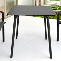 Compamia Maya 31 inch Outdoor Square Dining Table in White/Black