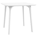 Compamia Maya 31 inch Outdoor Square Dining Table in White/Black