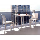 Compamia Maya 31 inch Outdoor Square Dining Table in White/Black