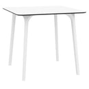 Compamia Air Maya Square Dining Set with White Table and 4 Black/Dark Gray/Taupe/Orange/Red/Tropical Green/White/Yellow Chairs