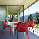 Compamia Air Maya Square Dining Set with White Table and 4 Black/Dark Gray/Taupe/Orange/Red/Tropical Green/White/Yellow Chairs