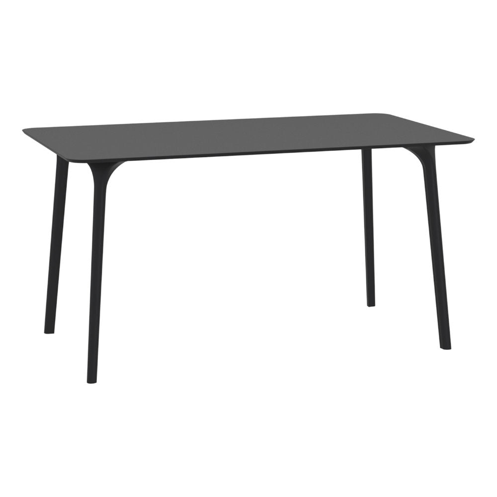 Compamia Maya 55 inch Outdoor Rectangle Dining Table in Black/White