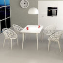 Compamia Maya 55 inch Outdoor Rectangle Dining Table in Black/White