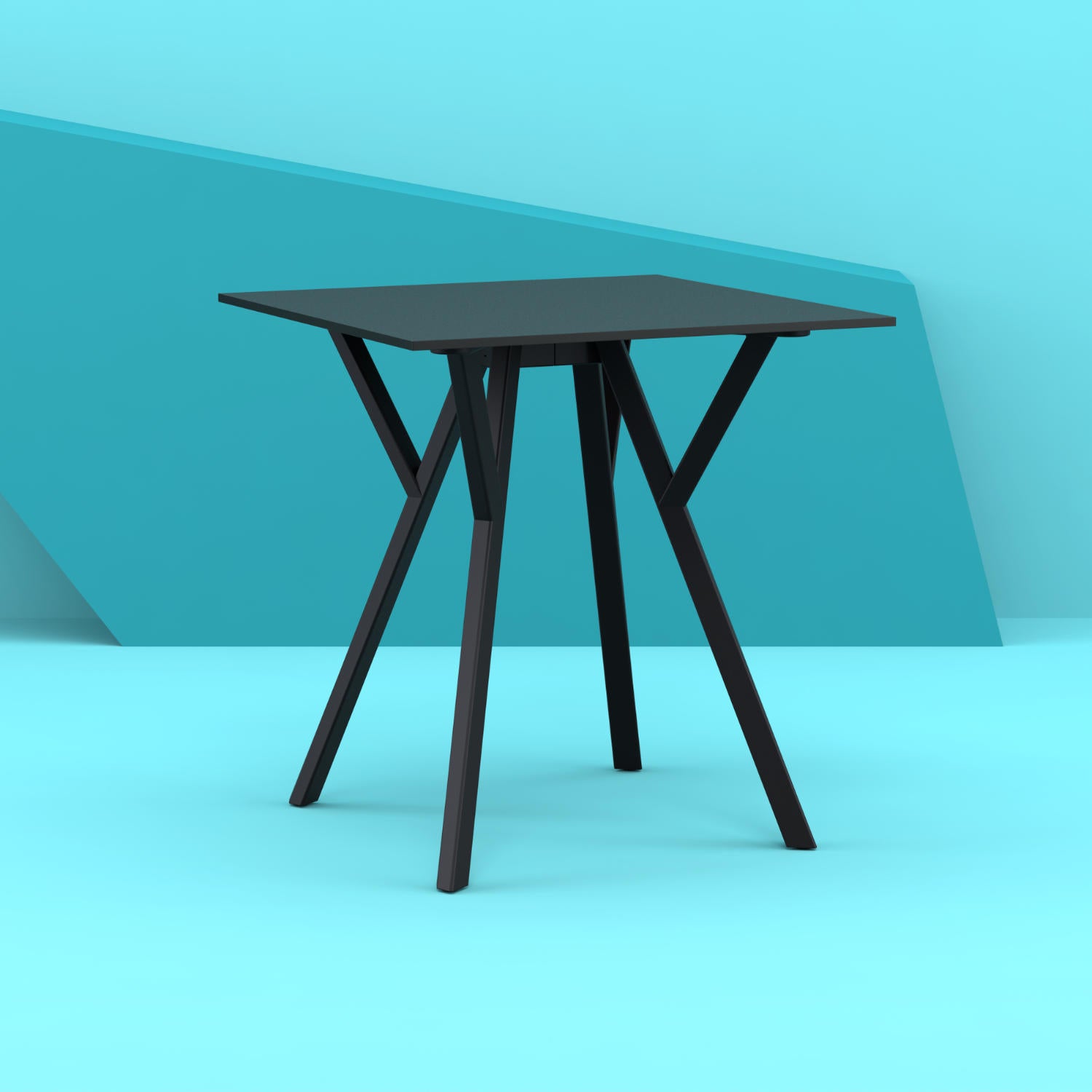 Compamia Max Square Table 27.5 inch In Black/White