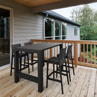 Compamia Vegas Ares 5 pc Bar Set with 39 inch to 55 inch Extendable in Black/Dark Gray/Taupe/White